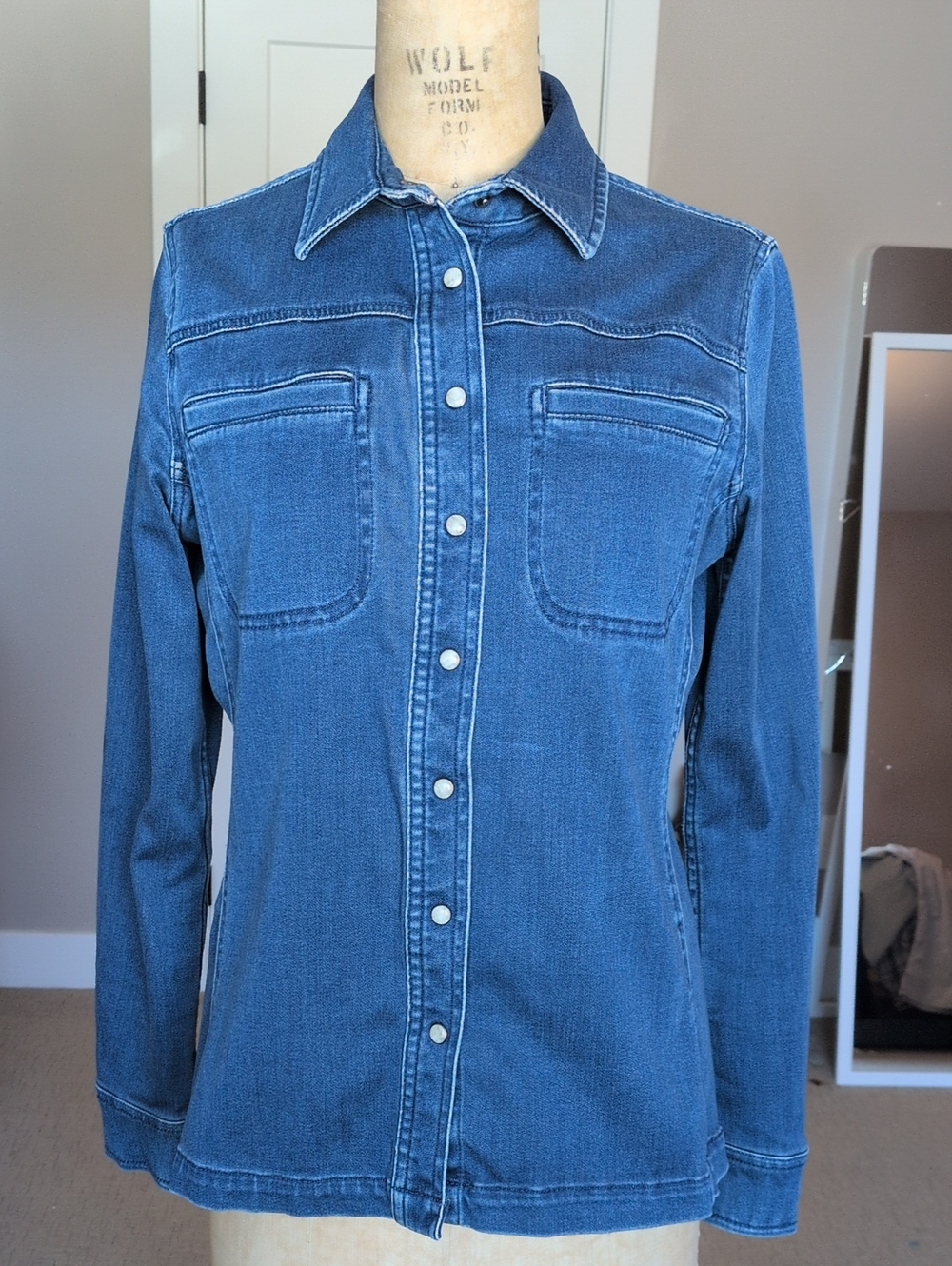 Tommy Hilfiger Classic Blue Denim Button-Up Shacket
